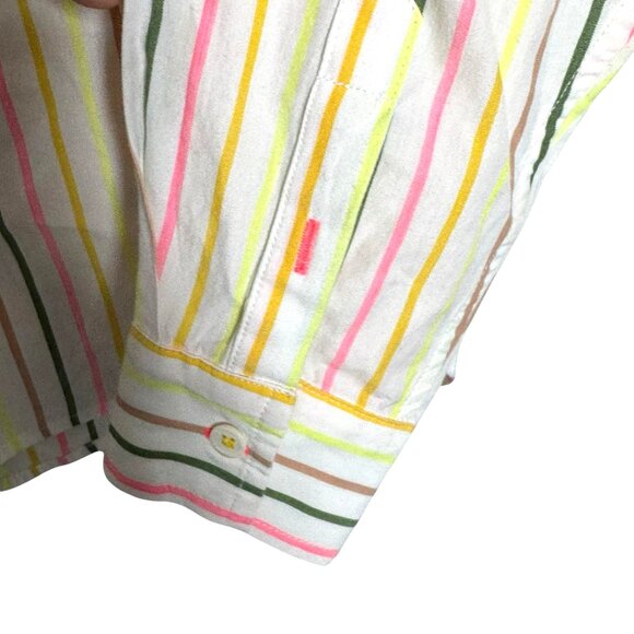 Kerri Rosenthal Shrunken Pia Shirt Button down shirtNeon Striped Heart Sz medium - Picture 5 of 10